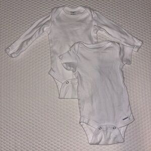 Gerber White Baby One-Piece Bodysuits - Pack of 2